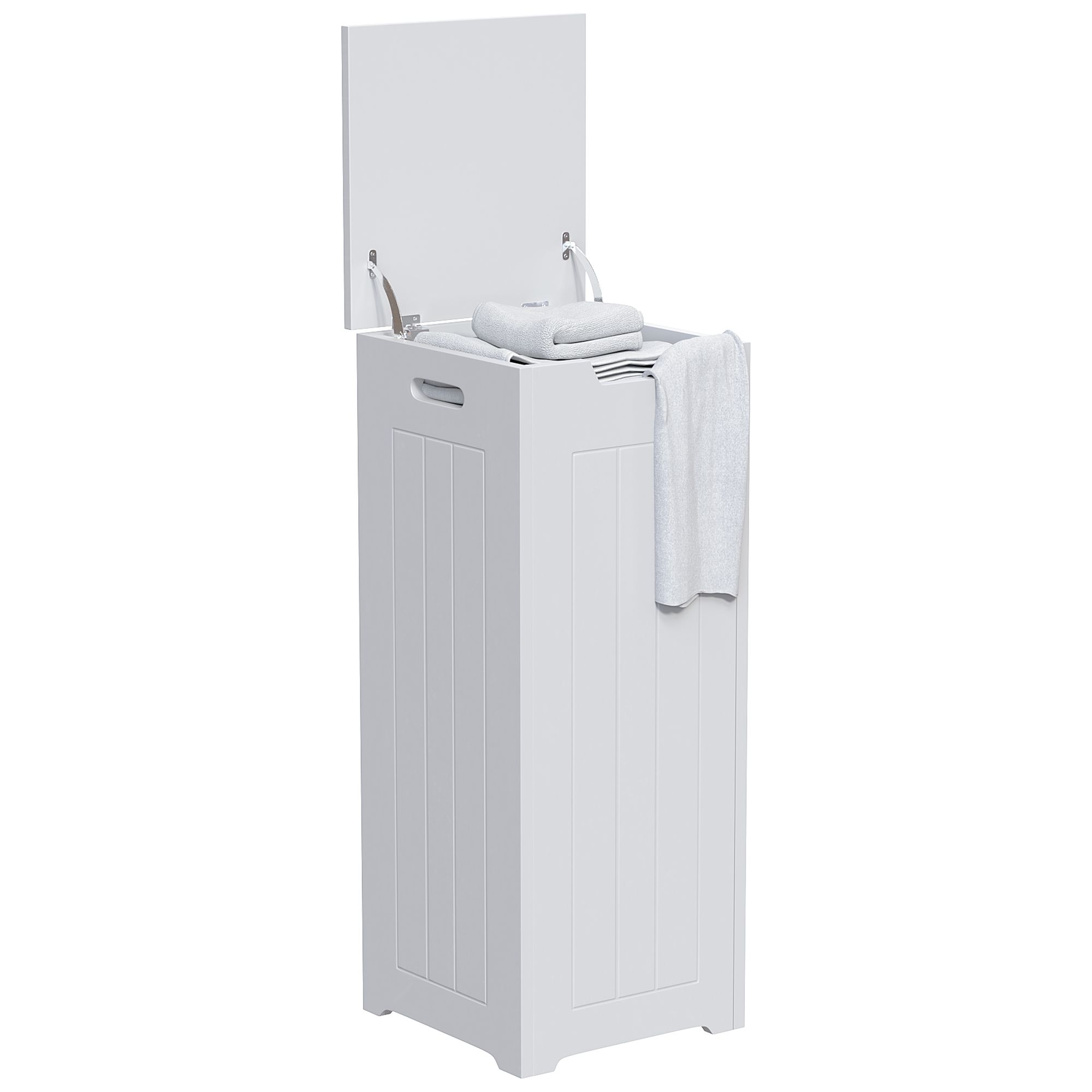 Hayle Matt White Wooden Small Laundry hamper