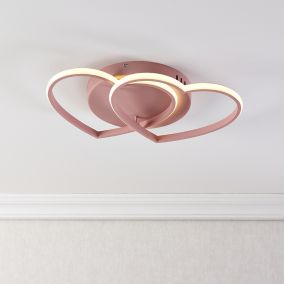 Heart Gloss Steel Pink Ceiling light