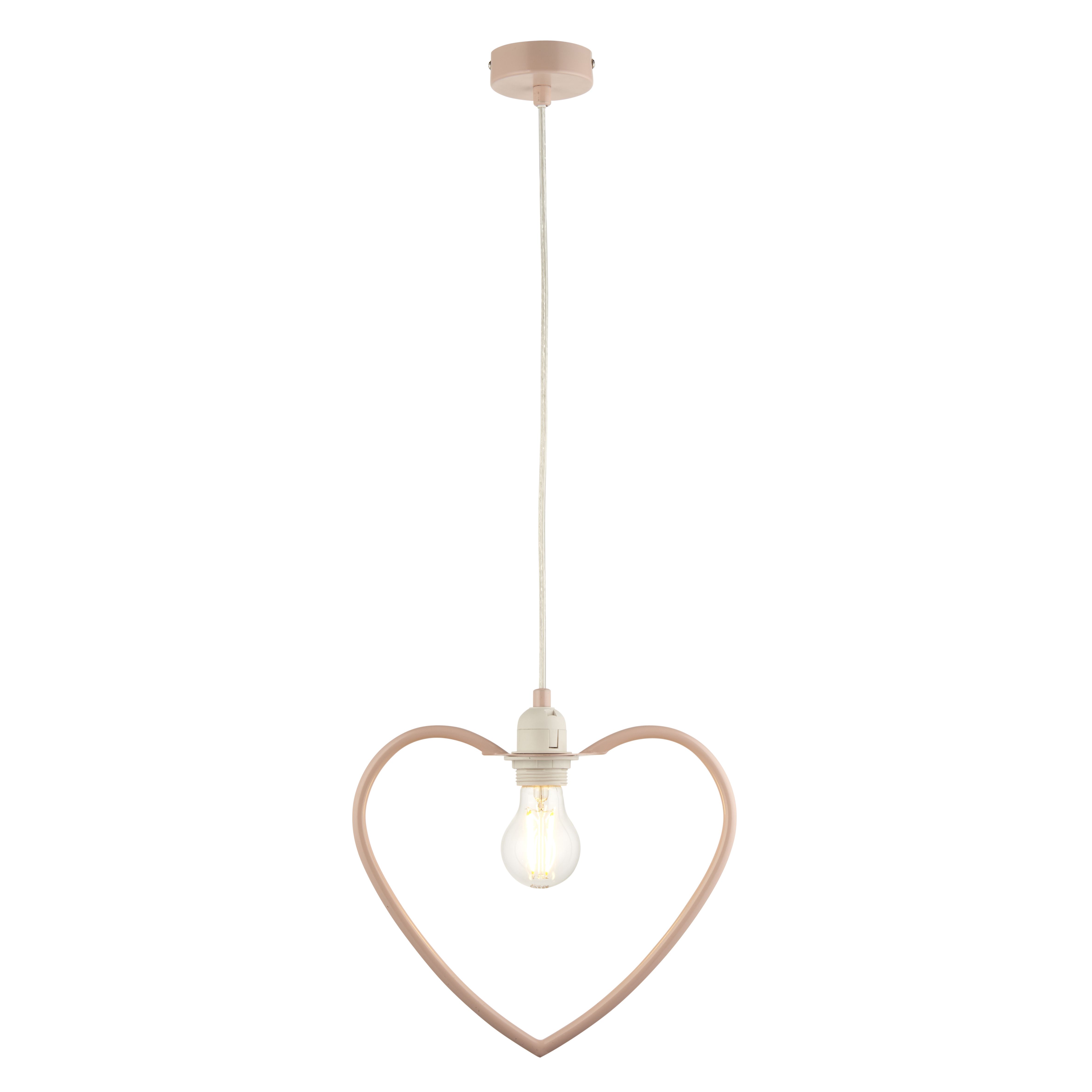 Heart Matt Pink Pendant ceiling light, (Dia)295mm