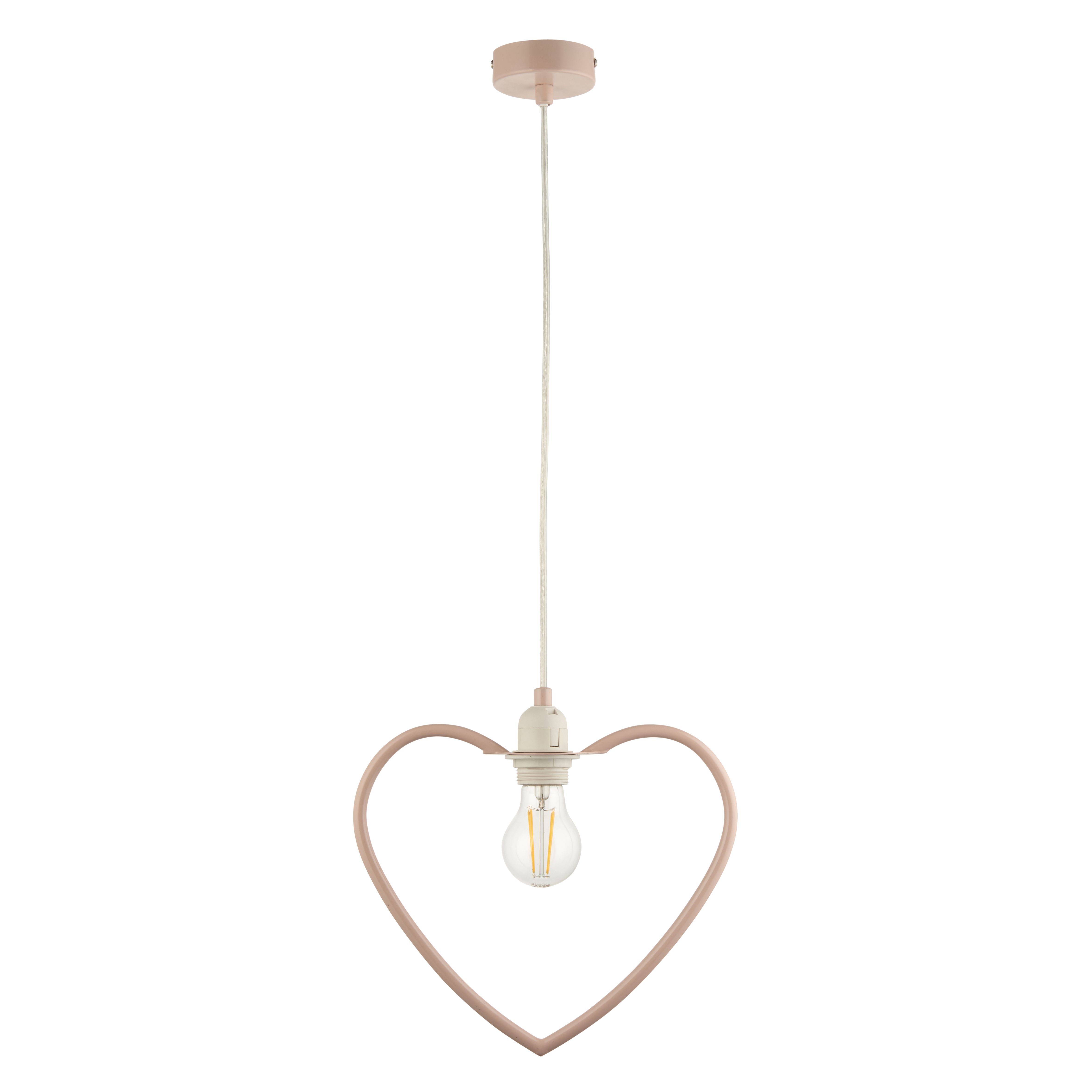 Heart Matt Pink Pendant ceiling light, (Dia)295mm