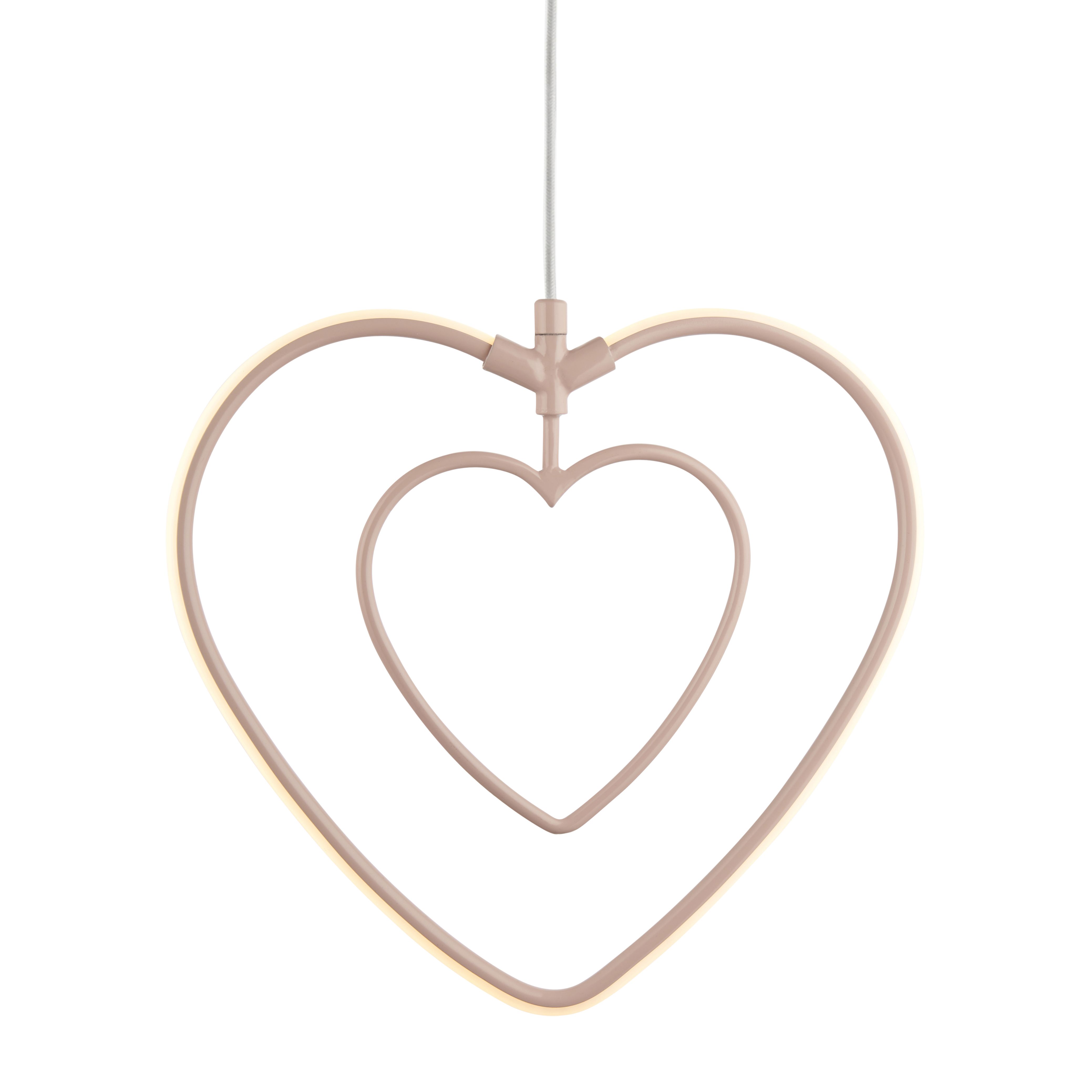 Heart Matt Pink Pendant ceiling light, (Dia)310mm
