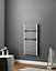 Heating Style Square Chrome effect Towel warmer (W)450mm x (H)1200mm