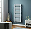 Heating Style Square Chrome effect Towel warmer (W)600mm x (H)1600mm