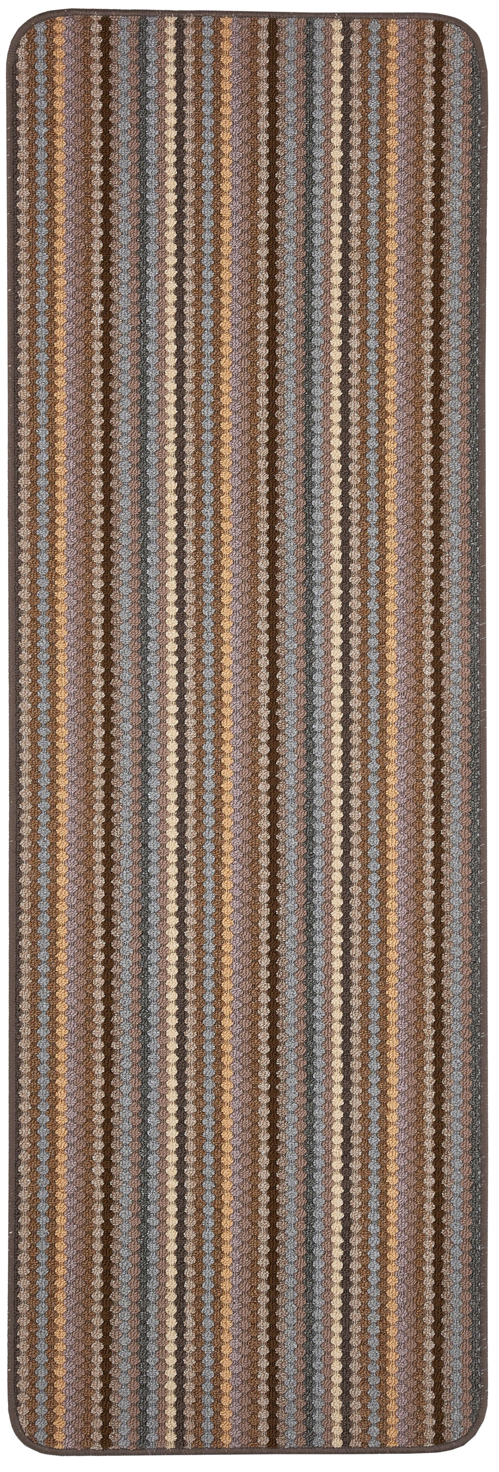 Helsinki Beige Striped Heavy duty Mat, 200cm x 67cm