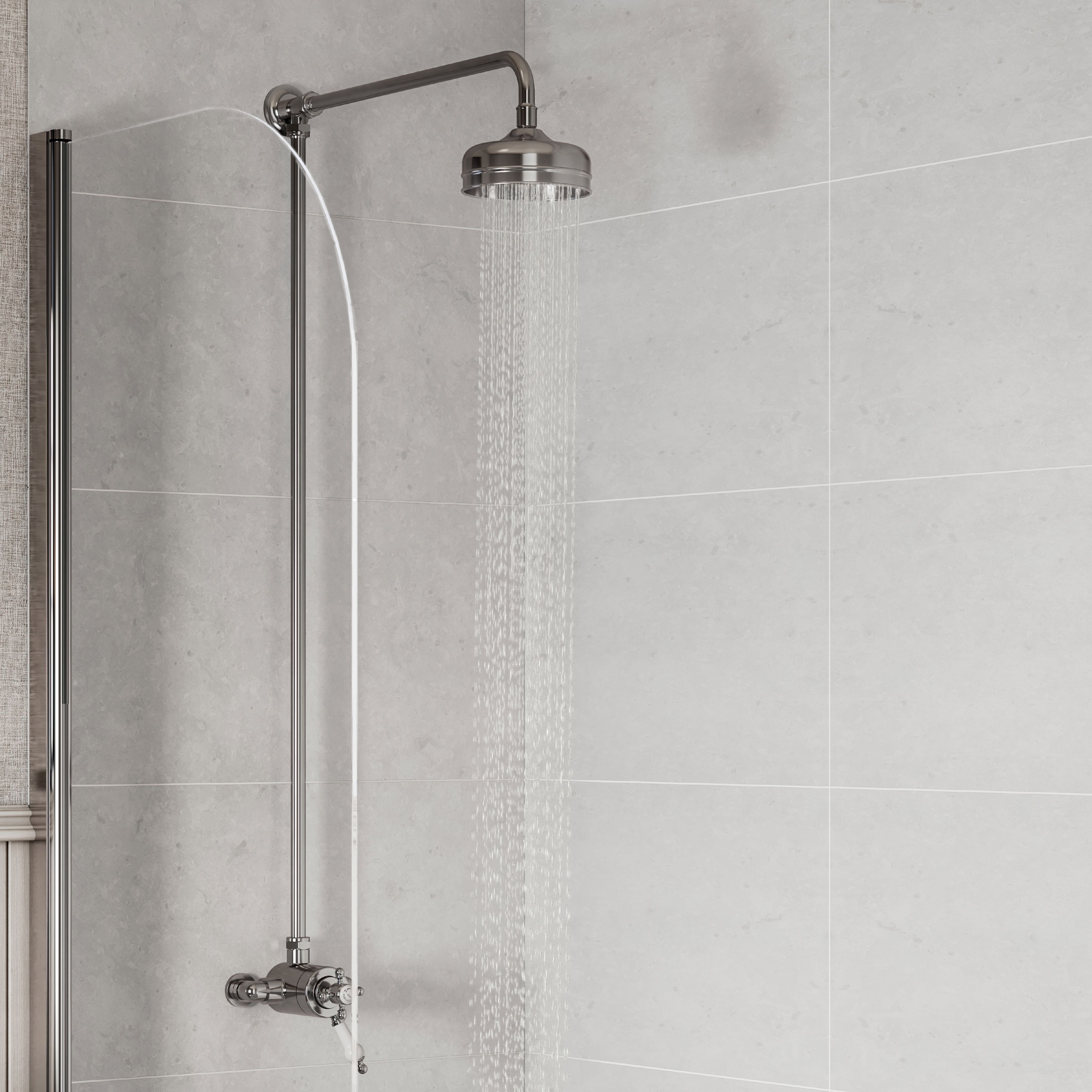 Heritage Highbrook Gloss Chrome effect Single-spray pattern Exposed Shower kit