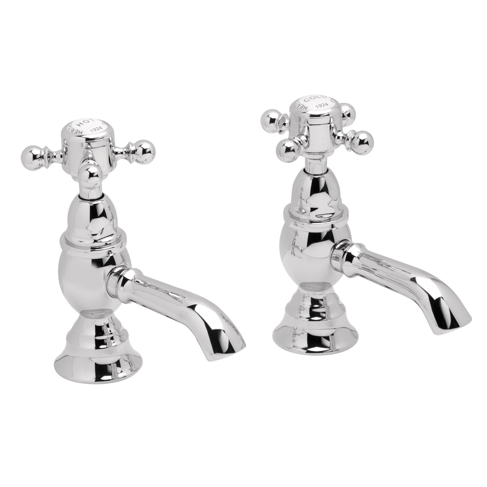 Heritage Highbrook Standard Gloss Chrome effect Deck-mounted Manual Deck Pillar Tap