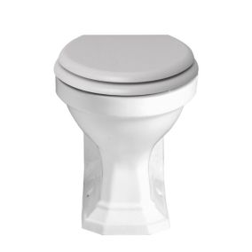 Heritage Upperton White Boxed rim Back to wall Toilet pan with Soft close seat