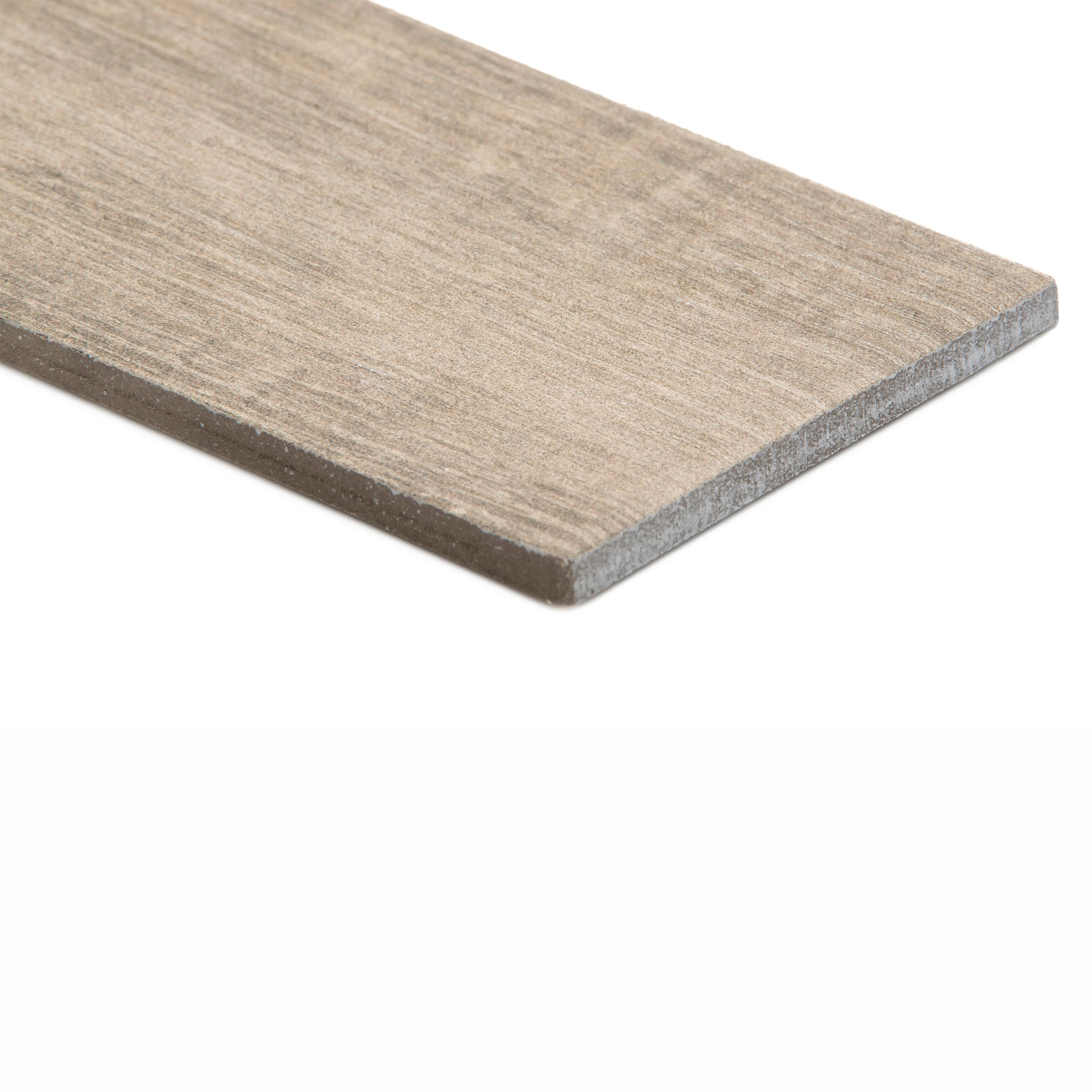 Herringbone Natural Matt Oak effect Porcelain Wall & floor Tile, Pack of 48, (L)330mm (W)80mm
