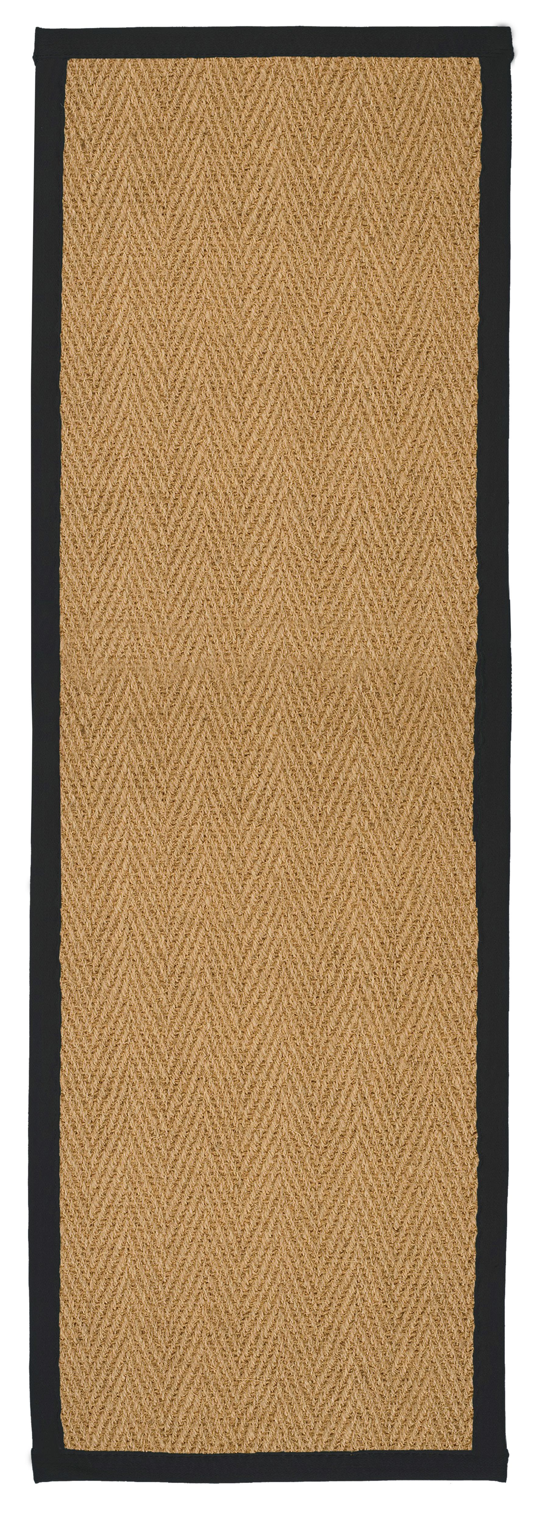Herringbone weave Brown, black Rug 180cmx60cm