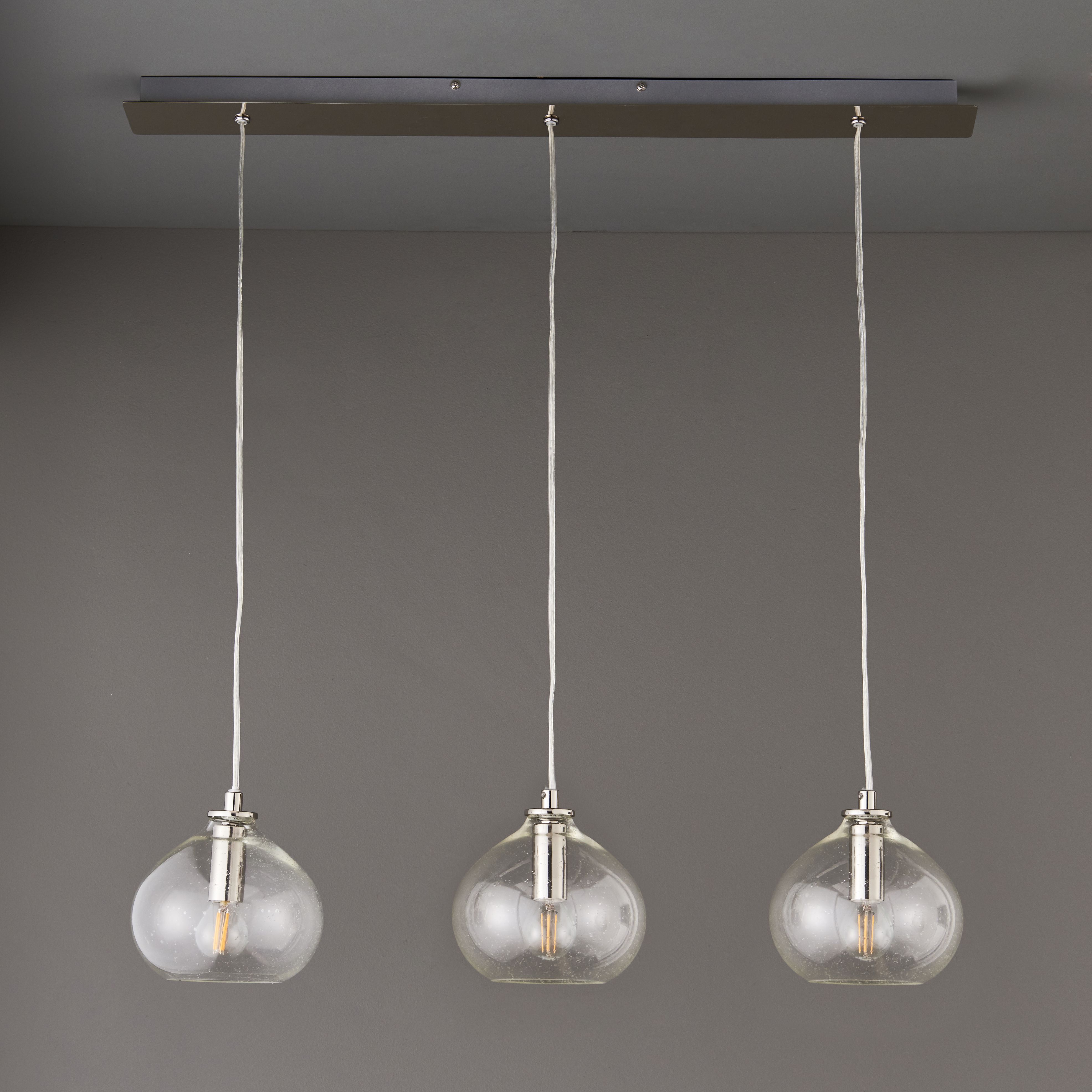 Hester Nickel effect 3 Lamp Pendant ceiling light
