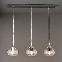 Hester Nickel effect 3 Lamp Pendant ceiling light
