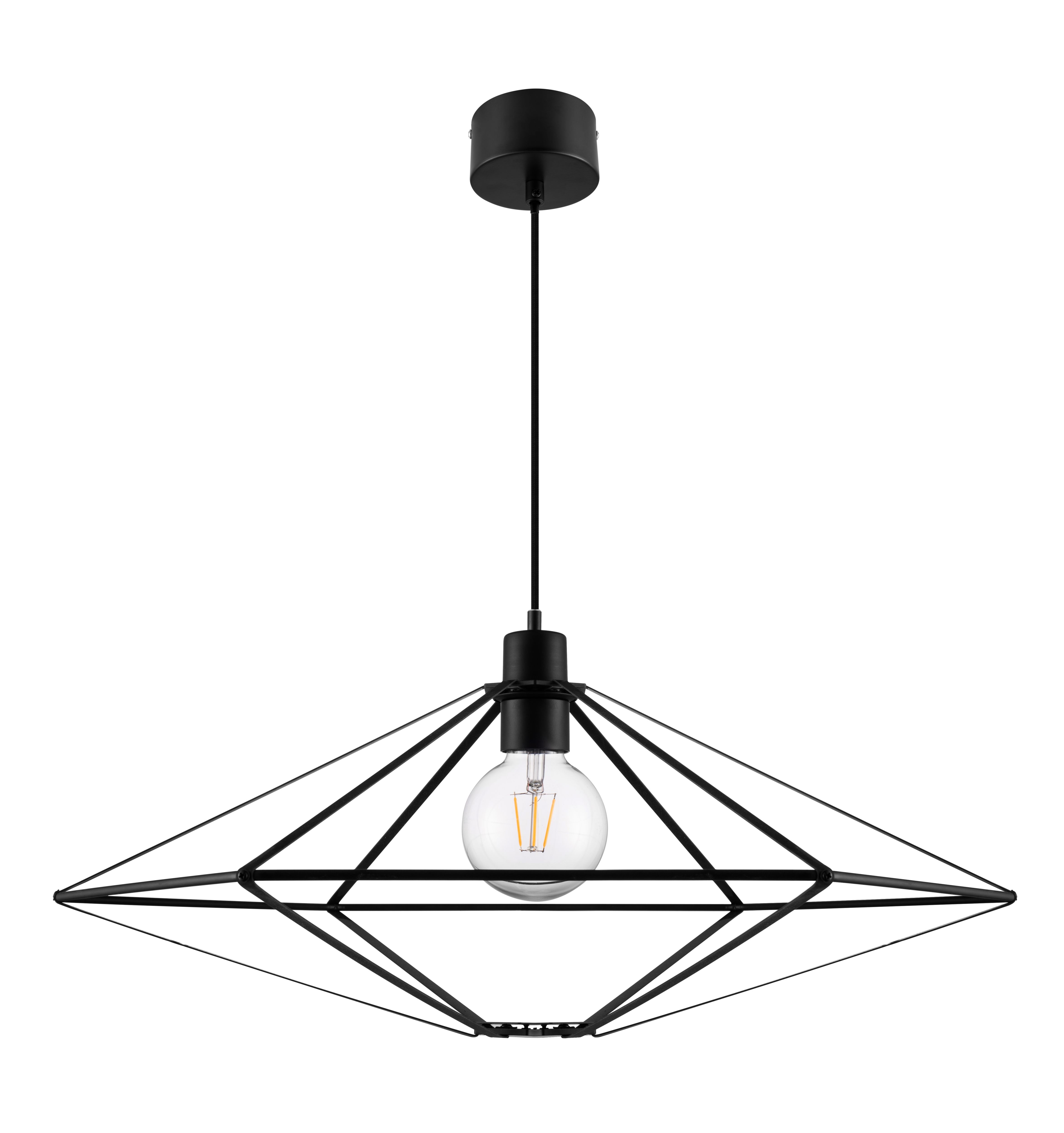 Heyka Black Pendant ceiling light, (Dia)610mm