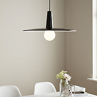 Hibonit Black Pendant ceiling light, (Dia)450mm