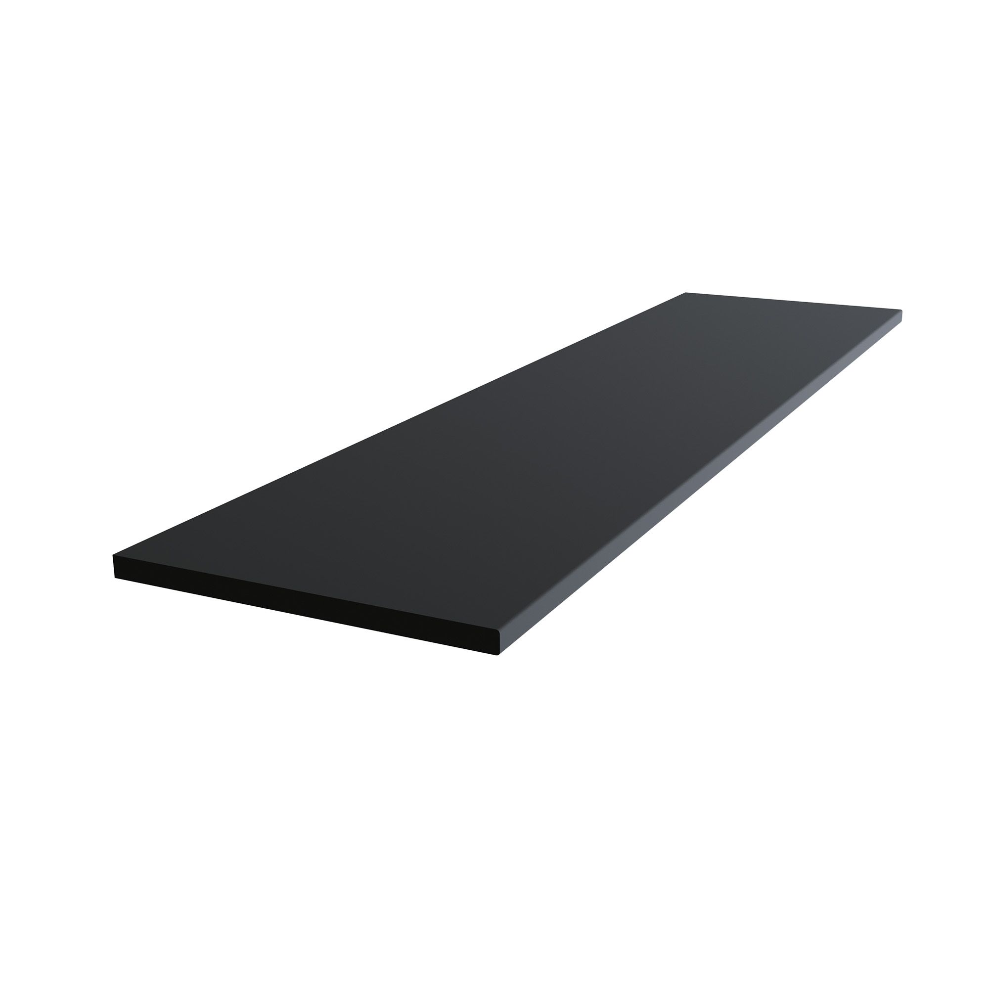 High gloss Black Glitter effect Round edge Chipboard & laminate Worktop (T) 2.4cm x (L) 150cm x