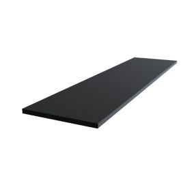 High gloss Black Glitter effect Round edge Chipboard & laminate Worktop (T) 2.4cm x (L) 150cm x (W) 38.5cm