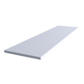 High gloss White Marble effect Round edge Chipboard & laminate Worktop (T) 2.2cm x (L) 200cm x (W) 38cm