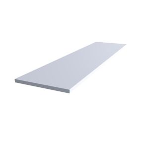 High gloss White Round edge Chipboard & laminate Bathroom Worktop (T) 2.4cm x (L) 150cm x (W) 38.5cm