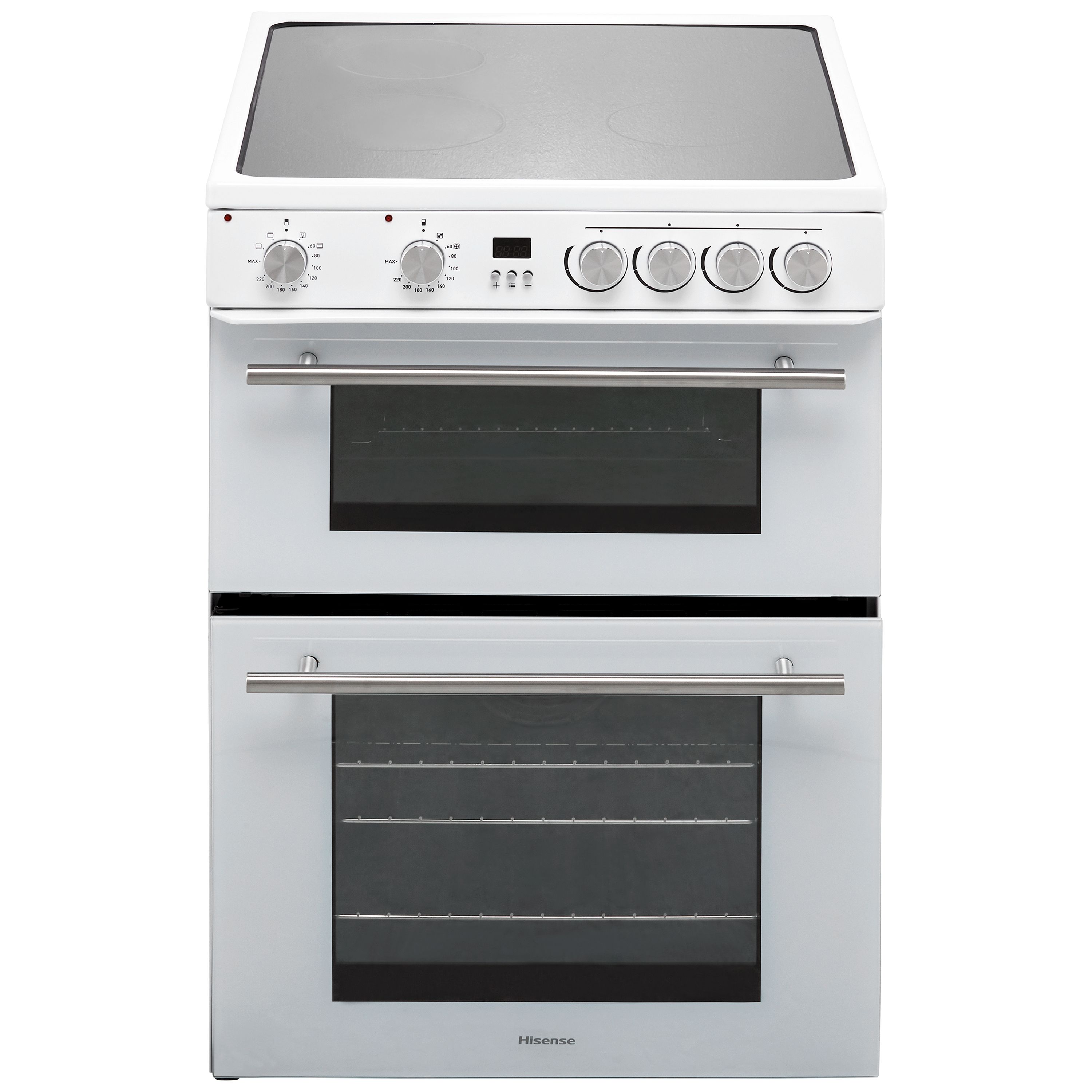 Hisense HDE3211BWUK WH 60cm Double Electric Cooker with Ceramic Hob White