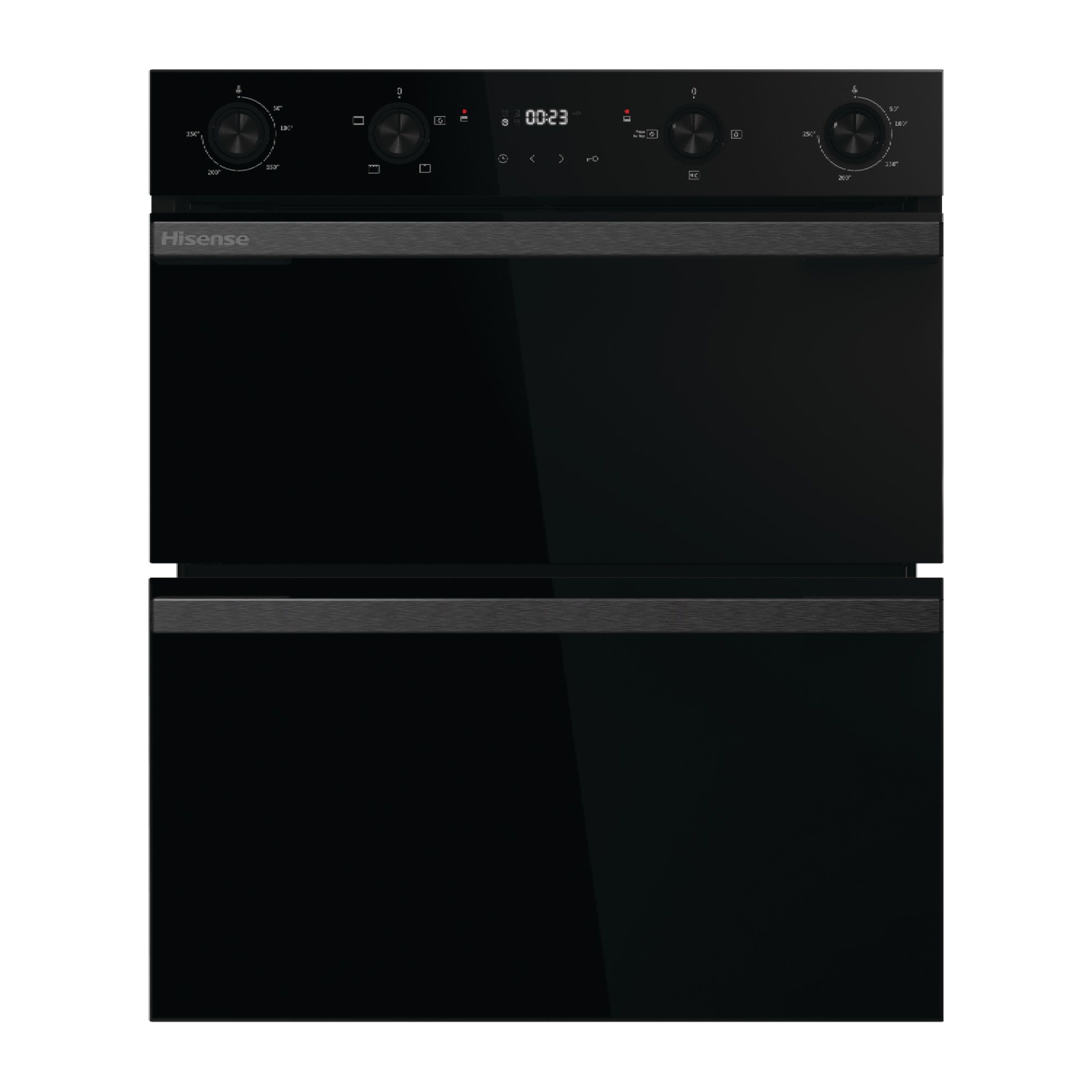 Hisense Hi6 BUD714221ADBG Built-under Double Multi-function Electric Oven - Mirrored jet black