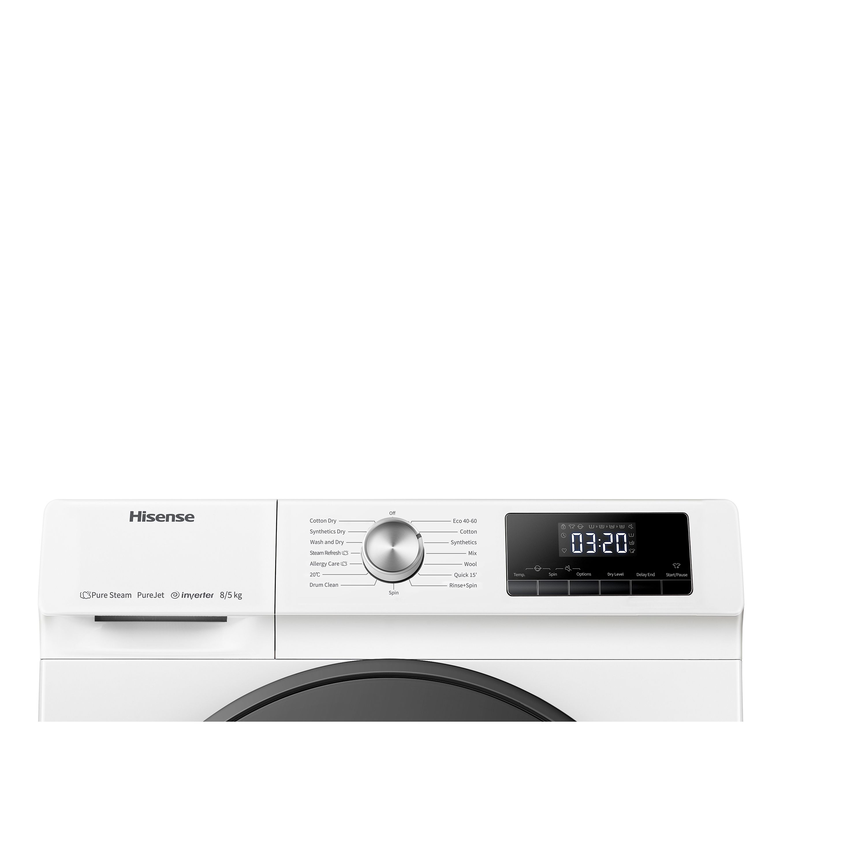 Hisense WDQA8014EVJM_WH 8kg/5kg Freestanding Condenser Washer dryer - White
