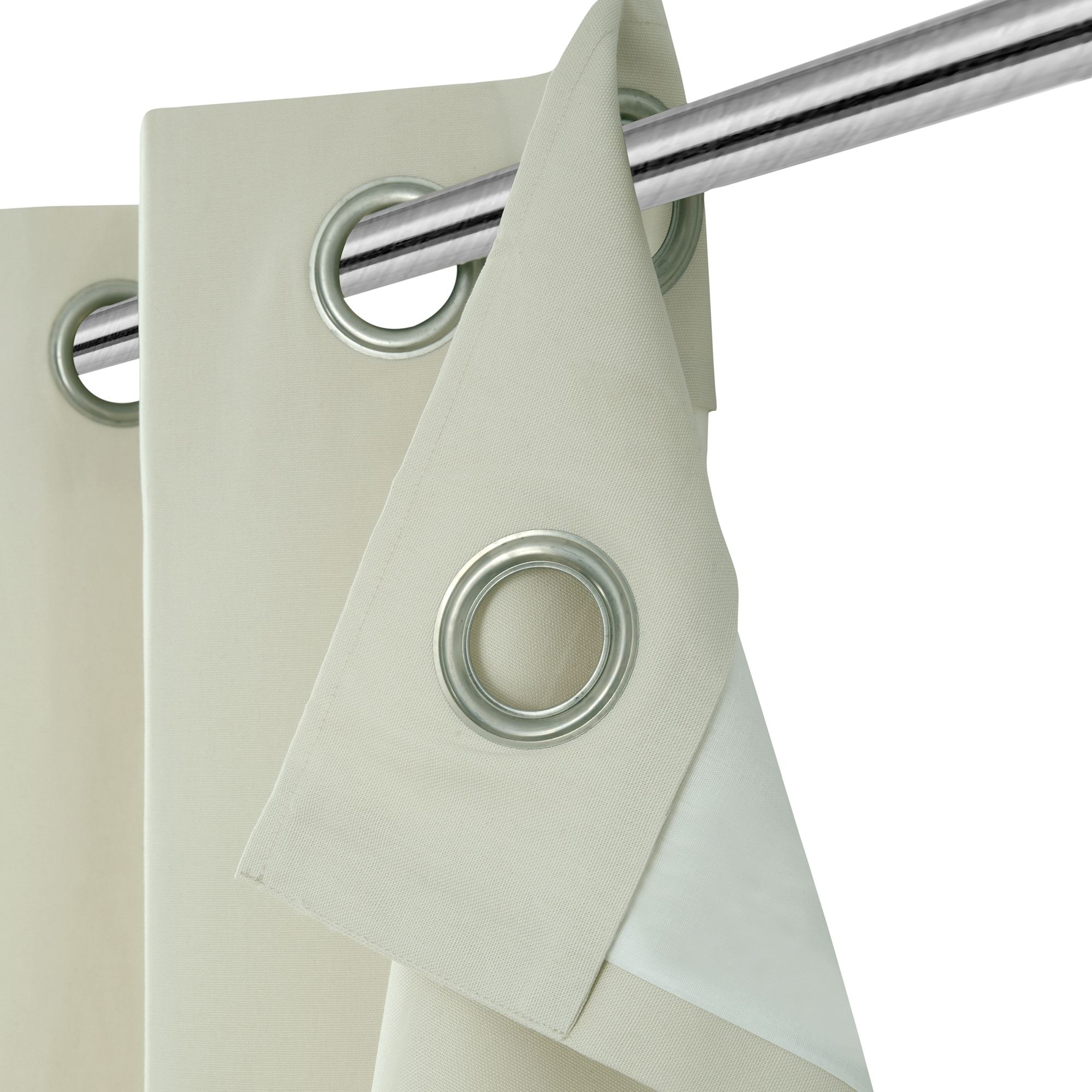 Hiva Beige Solid dyed Lined Eyelet Curtain (W)167cm (L)228cm, Pair