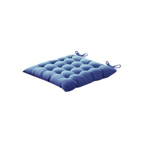 Hiva Blue Plain Square Seat pad (L)45cm x (W)45cm