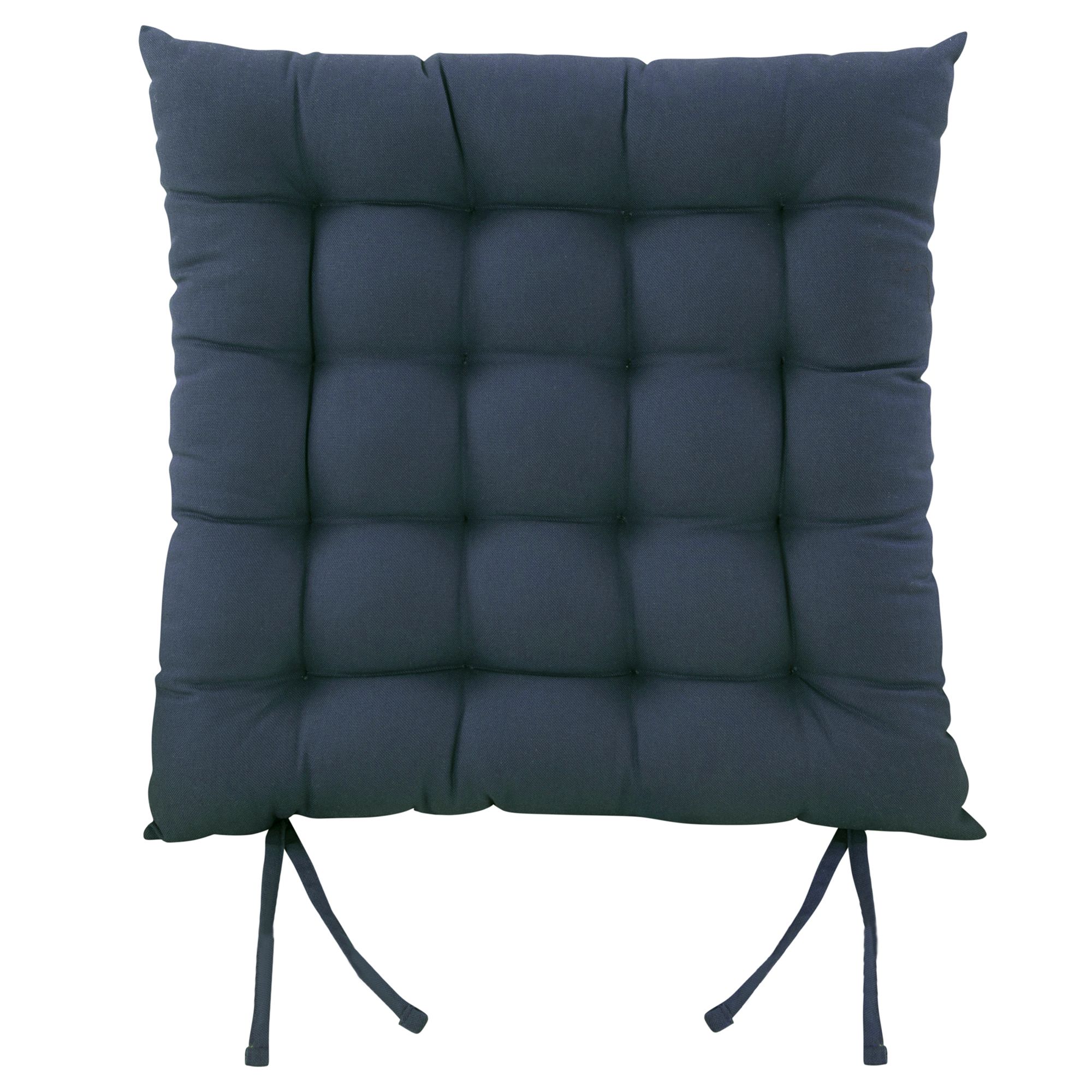 Hiva Blue Plain Square Seat pad (L)45cm x (W)45cm