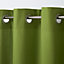 Hiva Green Plain Unlined Eyelet Curtain (W)117cm (L)137cm, Single