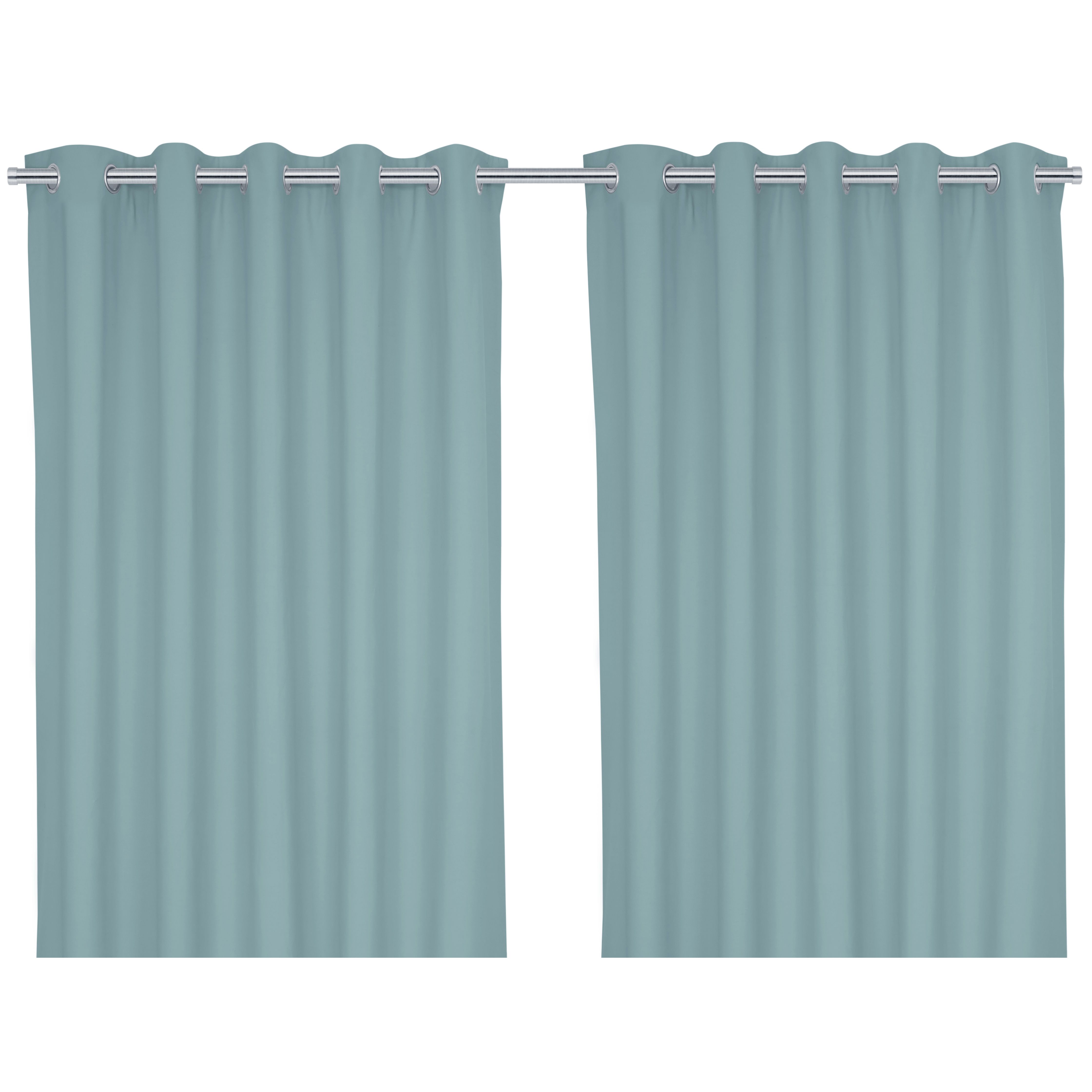 Hiva Light blue Solid dyed Lined Eyelet Curtain (W)167cm (L)228cm, Pair