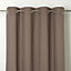 Hiva Light brown Plain Unlined Eyelet Curtain (W)167cm (L)183cm, Single