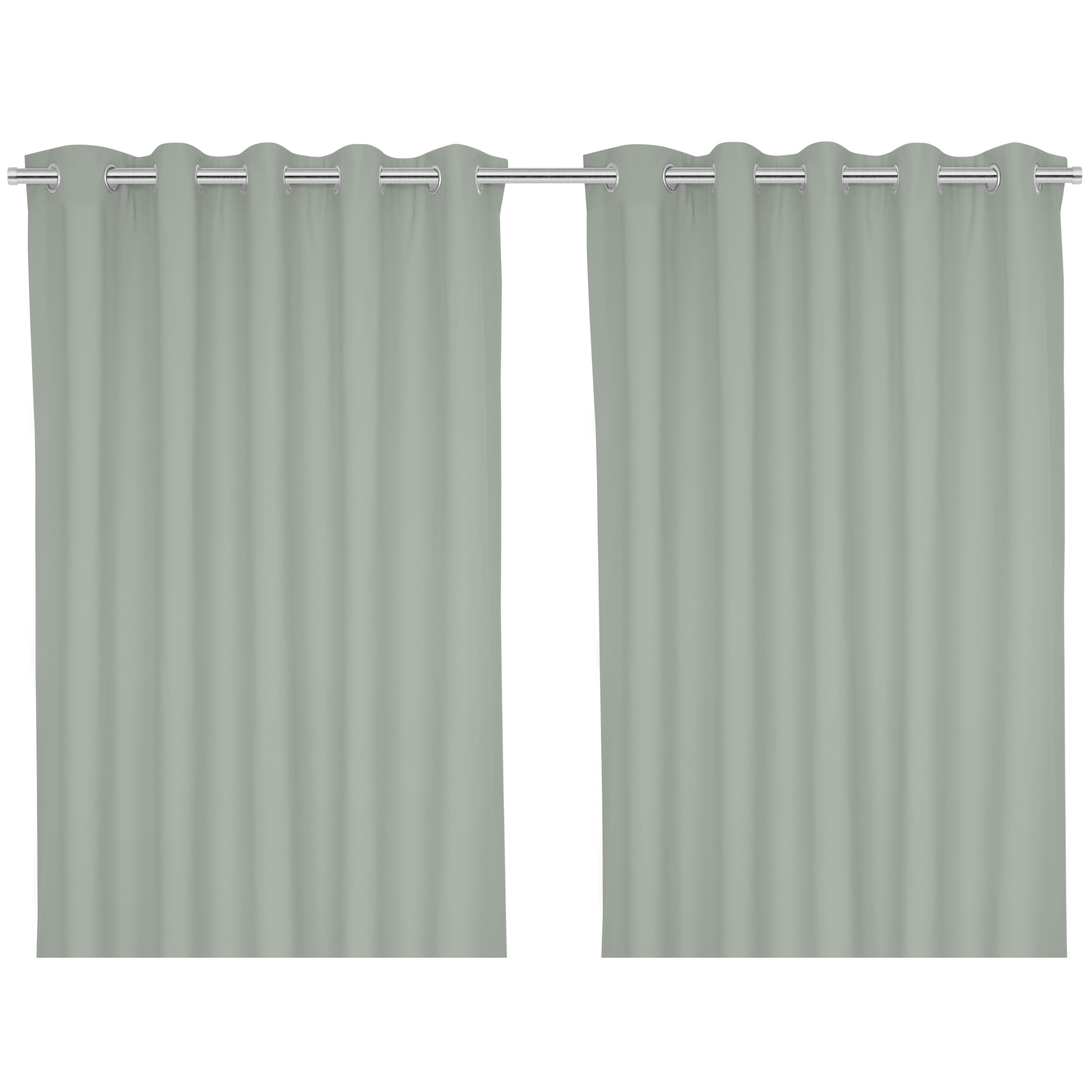 Hiva Light grey Solid dyed Lined Eyelet Curtain (W)117cm (L)137cm, Pair