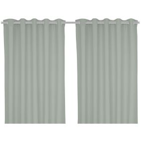 Hiva Light grey Solid dyed Lined Eyelet Curtain (W)117cm (L)137cm, Pair