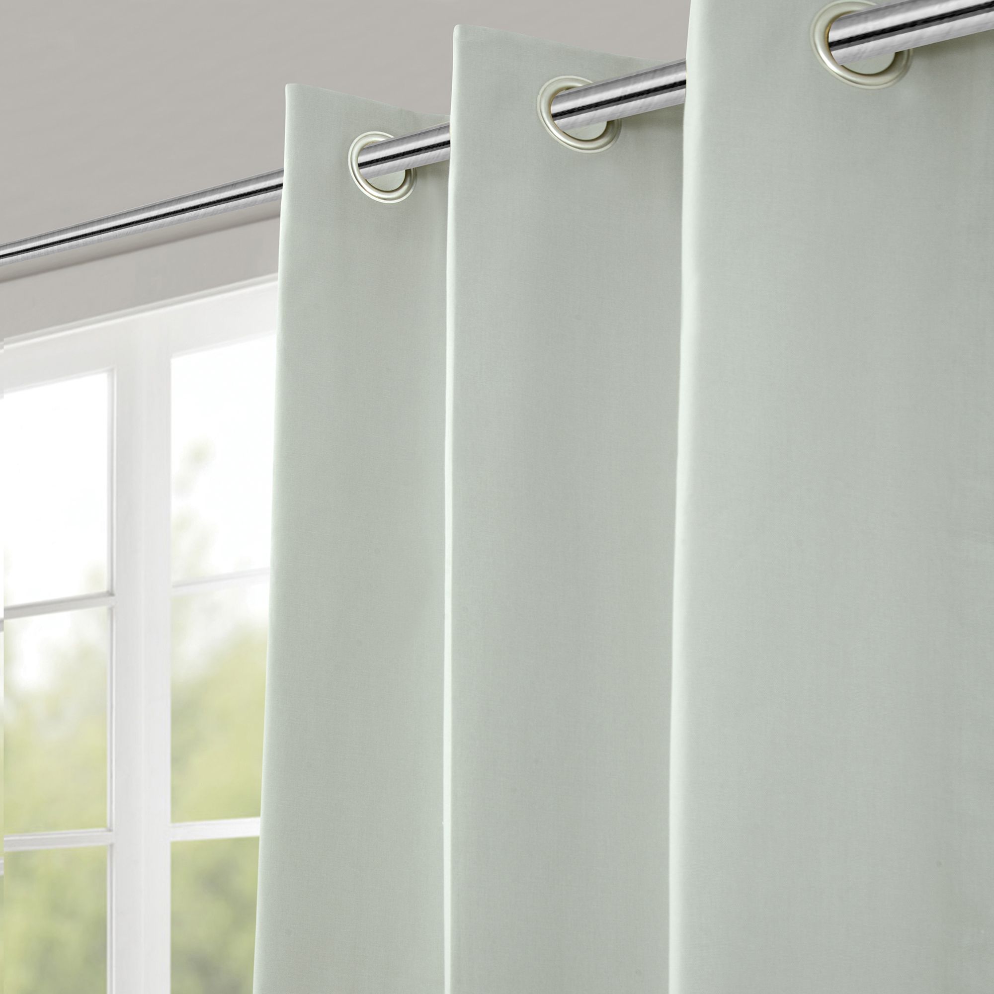 Hiva Light grey Solid dyed Lined Eyelet Curtain (W)167cm (L)228cm, Pair