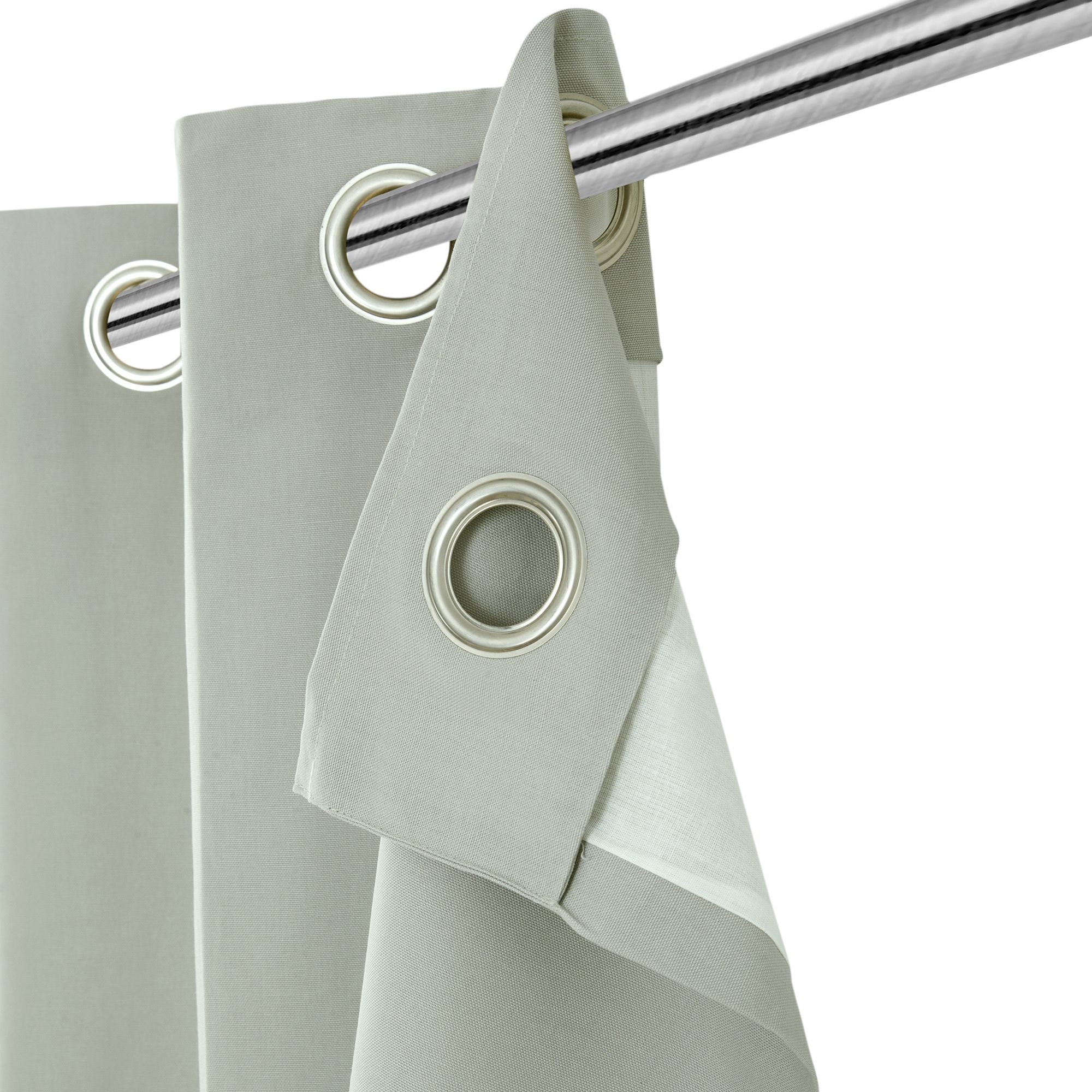 Hiva Light grey Solid dyed Lined Eyelet Curtain (W)228cm (L)228cm, Pair