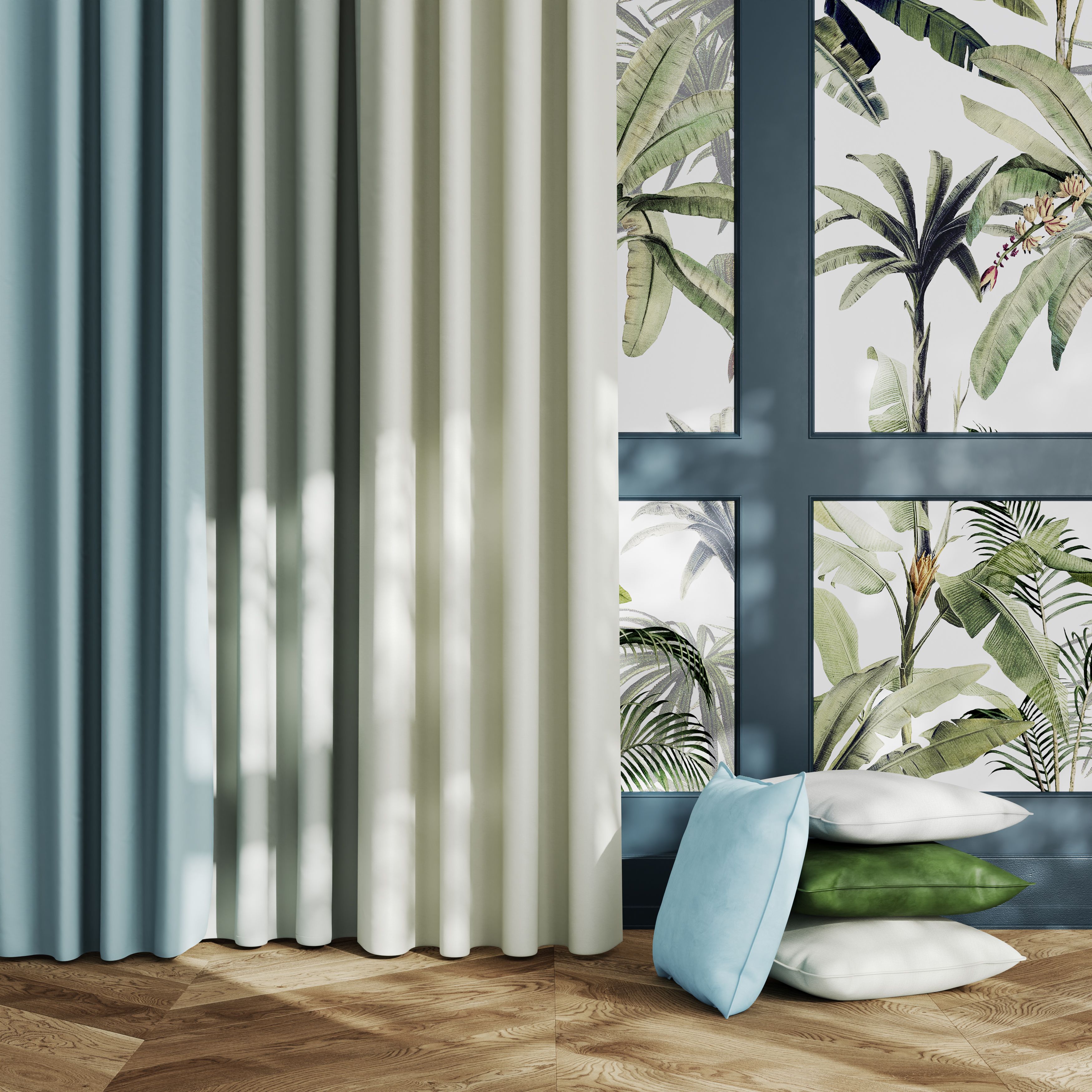 Hiva Light grey Solid dyed Lined Eyelet Curtain (W)228cm (L)228cm, Pair