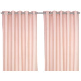 Hiva Pink Solid dyed Lined Eyelet Curtain (W)117cm (L)137cm, Pair