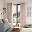 Hiva Pink Solid dyed Lined Eyelet Curtain (W)228cm (L)228cm, Pair