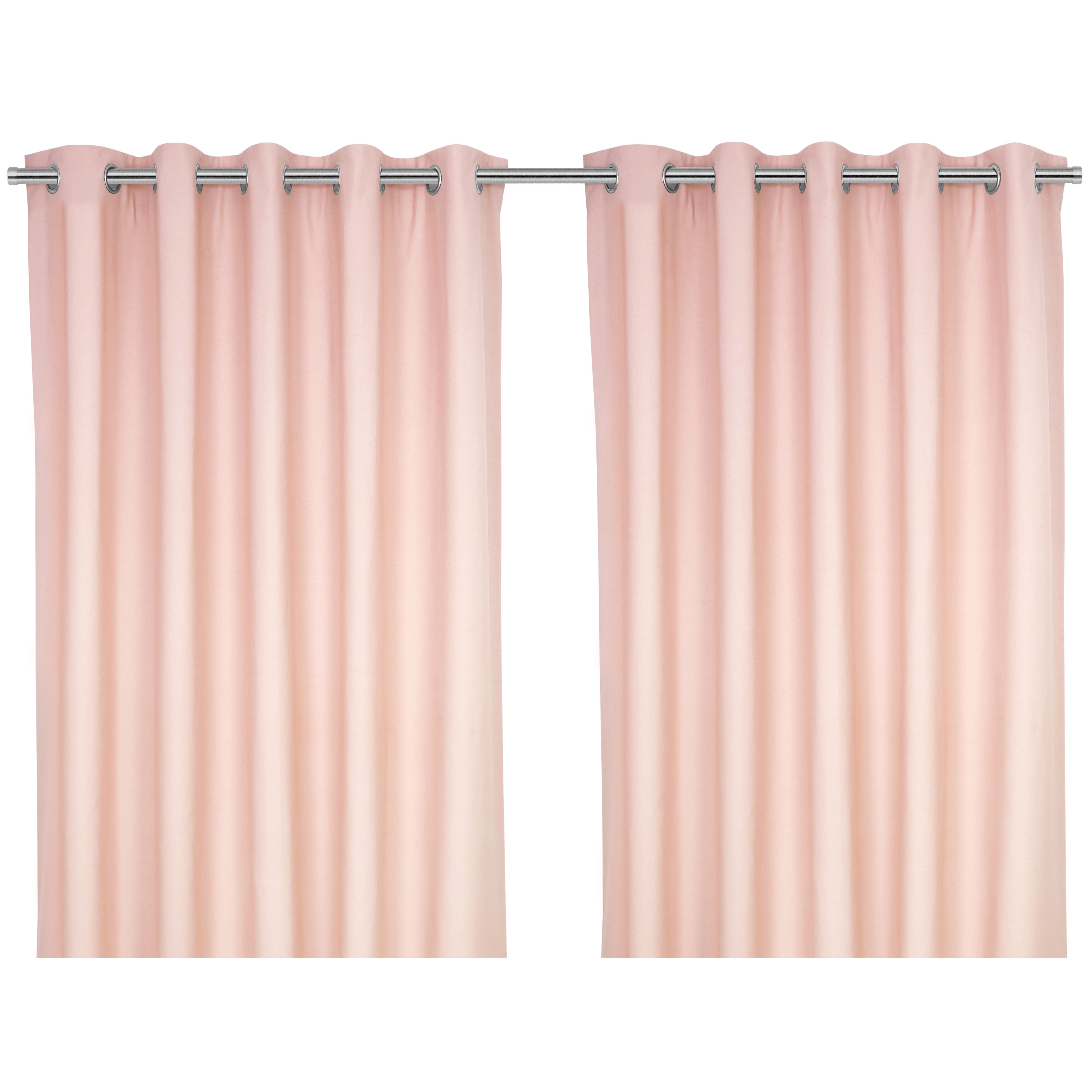 Hiva Pink Solid dyed Lined Eyelet Curtain (W)228cm (L)228cm, Pair