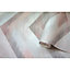 Holden Décor Dancette Grey & pink Geometric Metallic effect Embossed Wallpaper