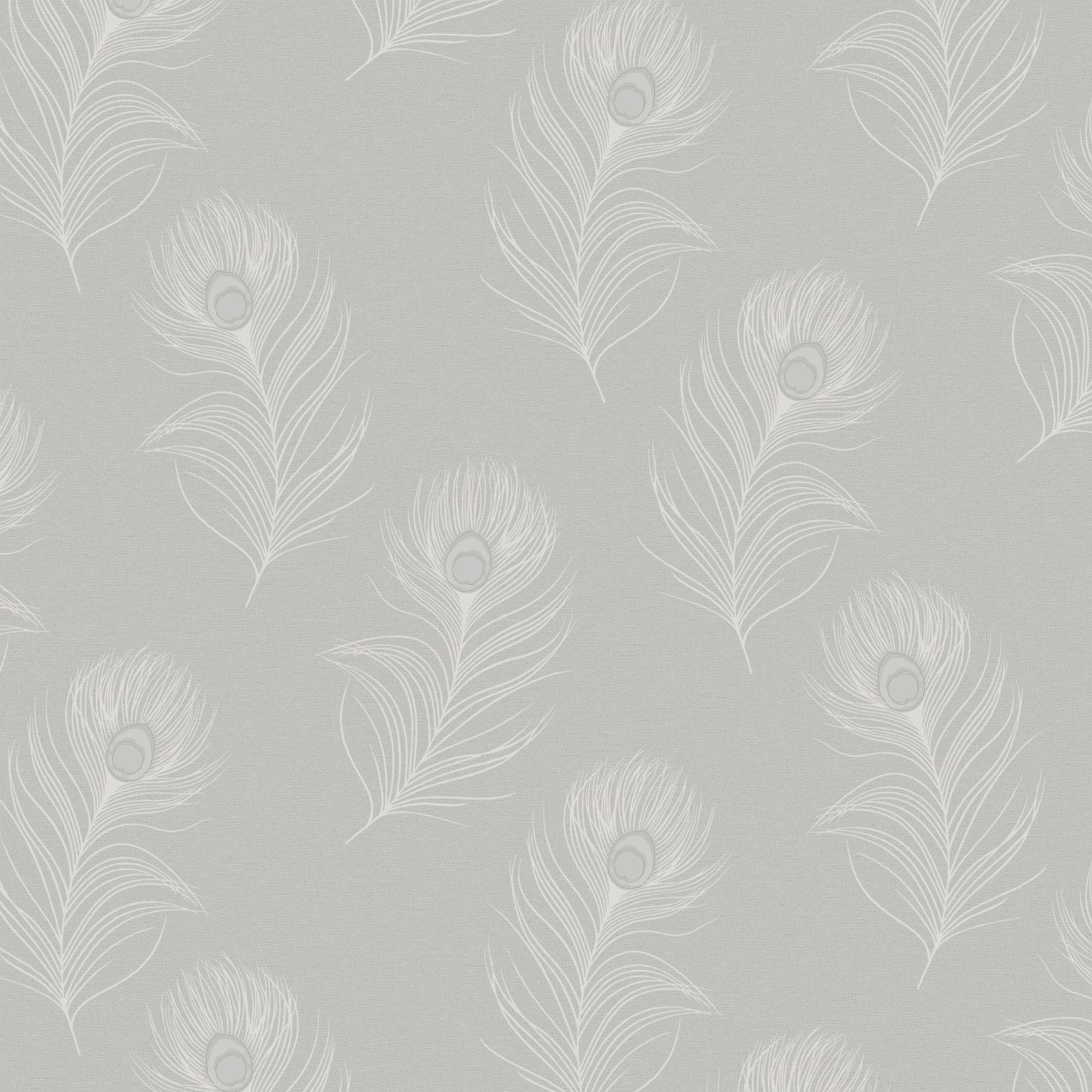 Holden Décor Grey Feather Embossed Wallpaper