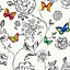 Holden Décor Keilena White Floral butterflies Wallpaper