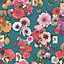 Holden Décor Madagascar Teal Floral Wallpaper