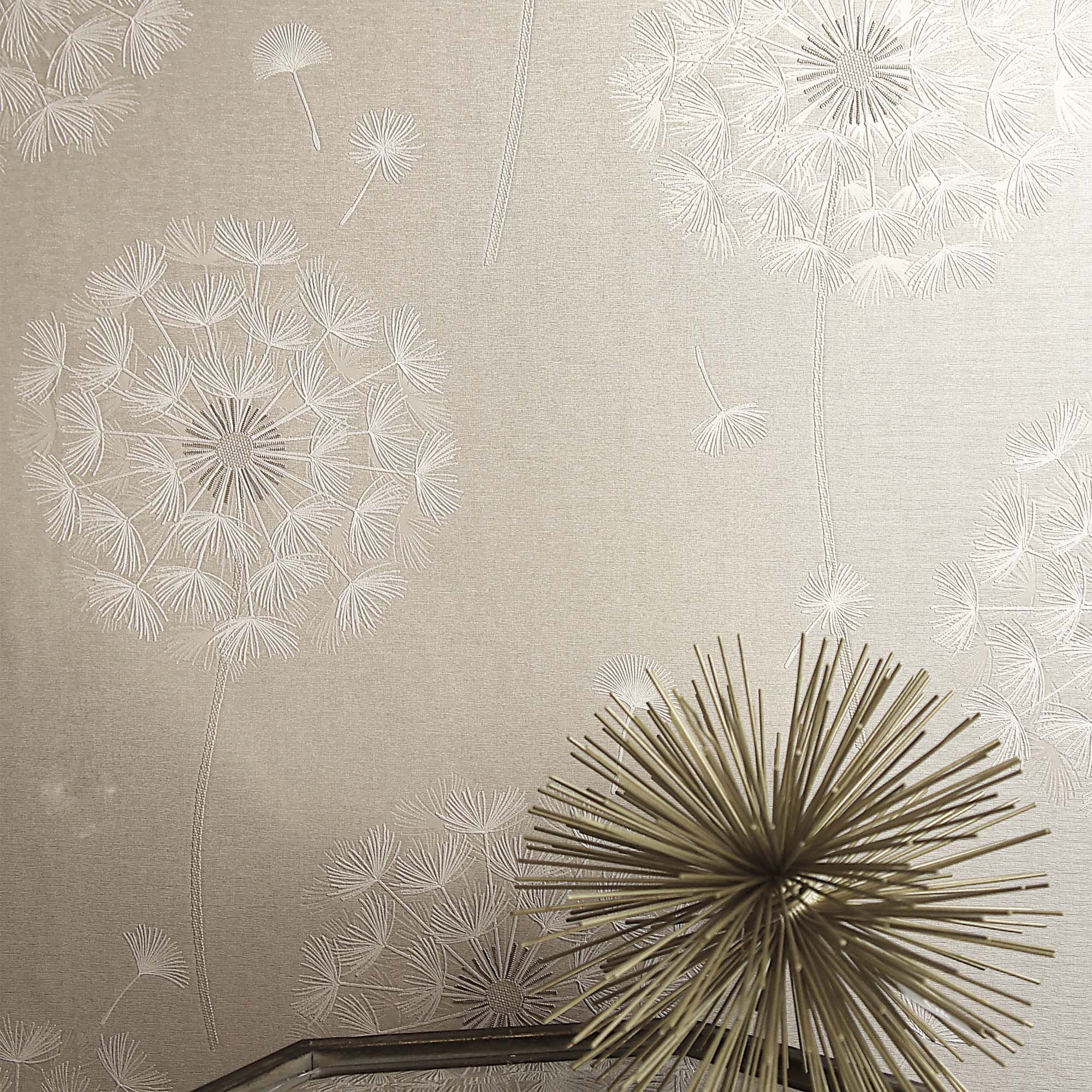 Holden Décor Opus Allora Cream Dandelion Embossed Wallpaper