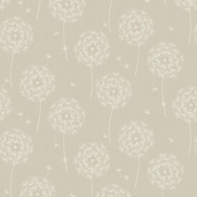 Holden Décor Opus Allora Cream Metallic effect Dandelion Embossed Wallpaper Sample