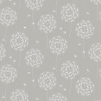Holden Décor Opus Allora Grey Metallic effect Dandelion Embossed Wallpaper Sample