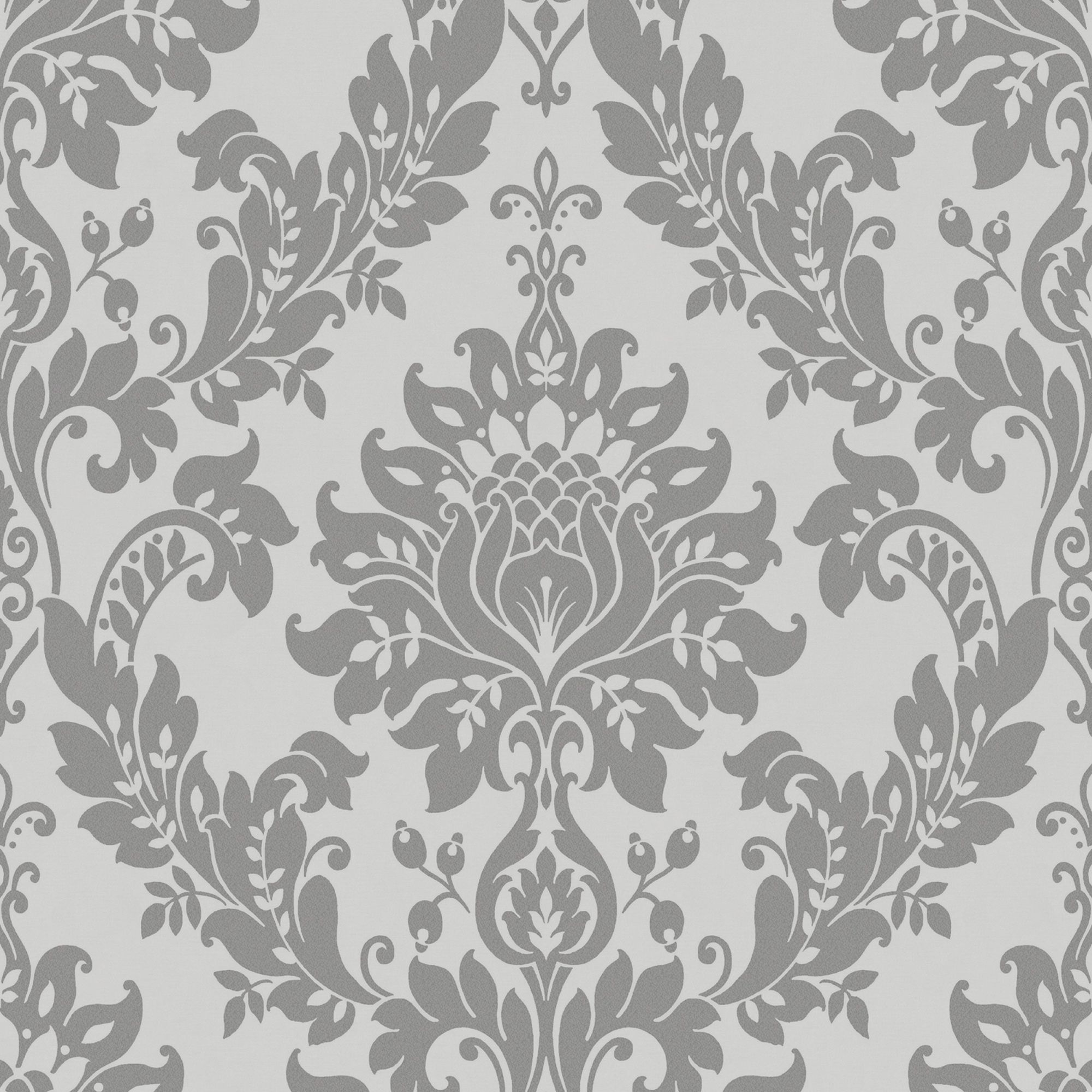 Holden Décor Opus Clara Charcoal Glitter effect Damask Embossed Wallpaper