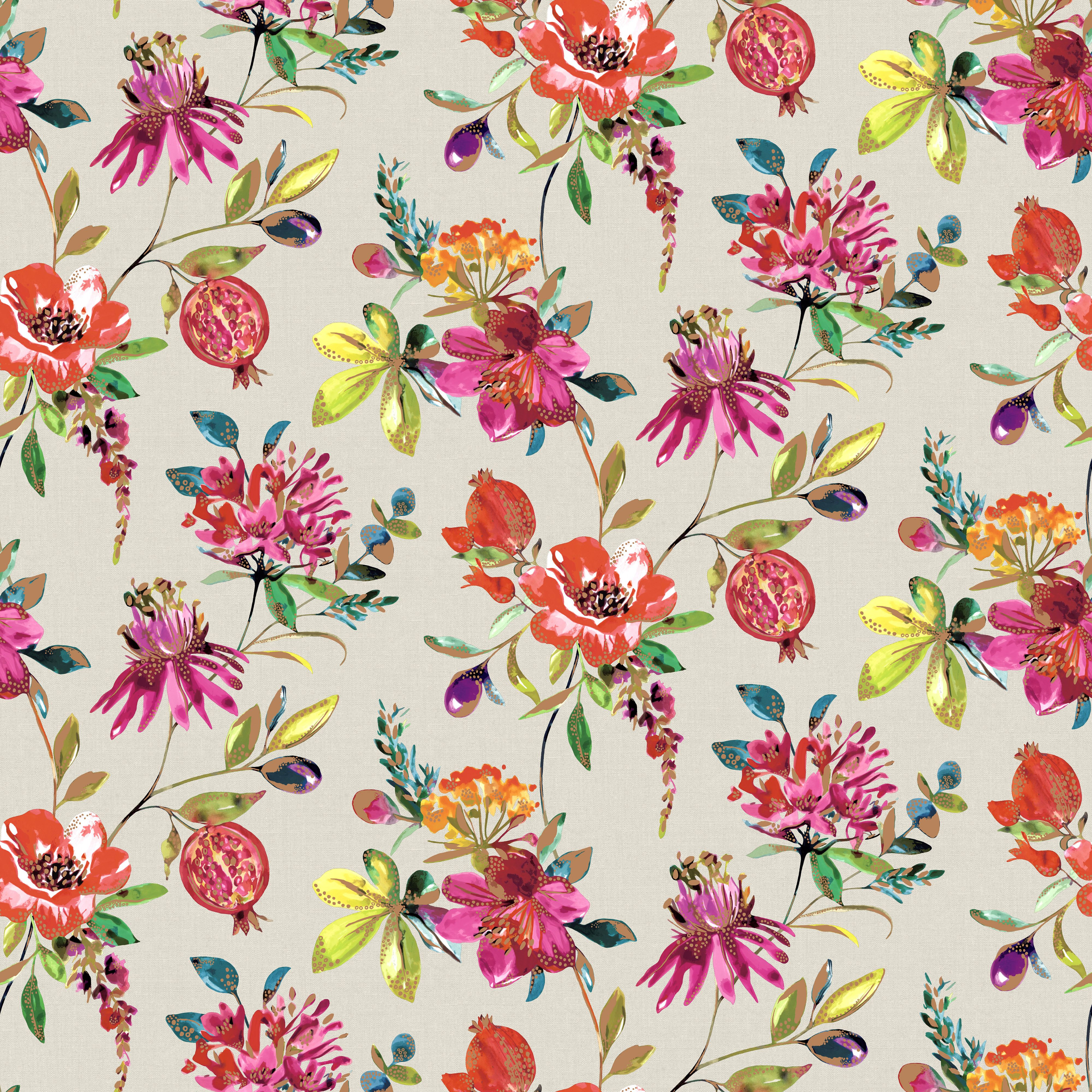 Holden Décor Pomegranate Floral Metallic effect Smooth Wallpaper