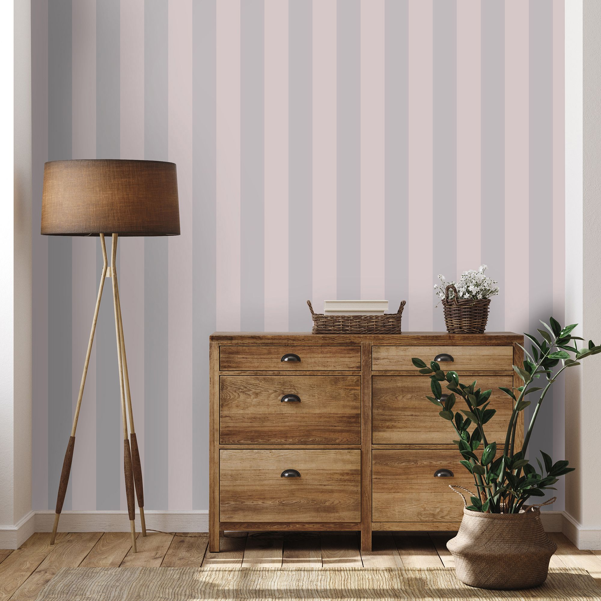 Holden Décor Purple Stripe Smooth Wallpaper