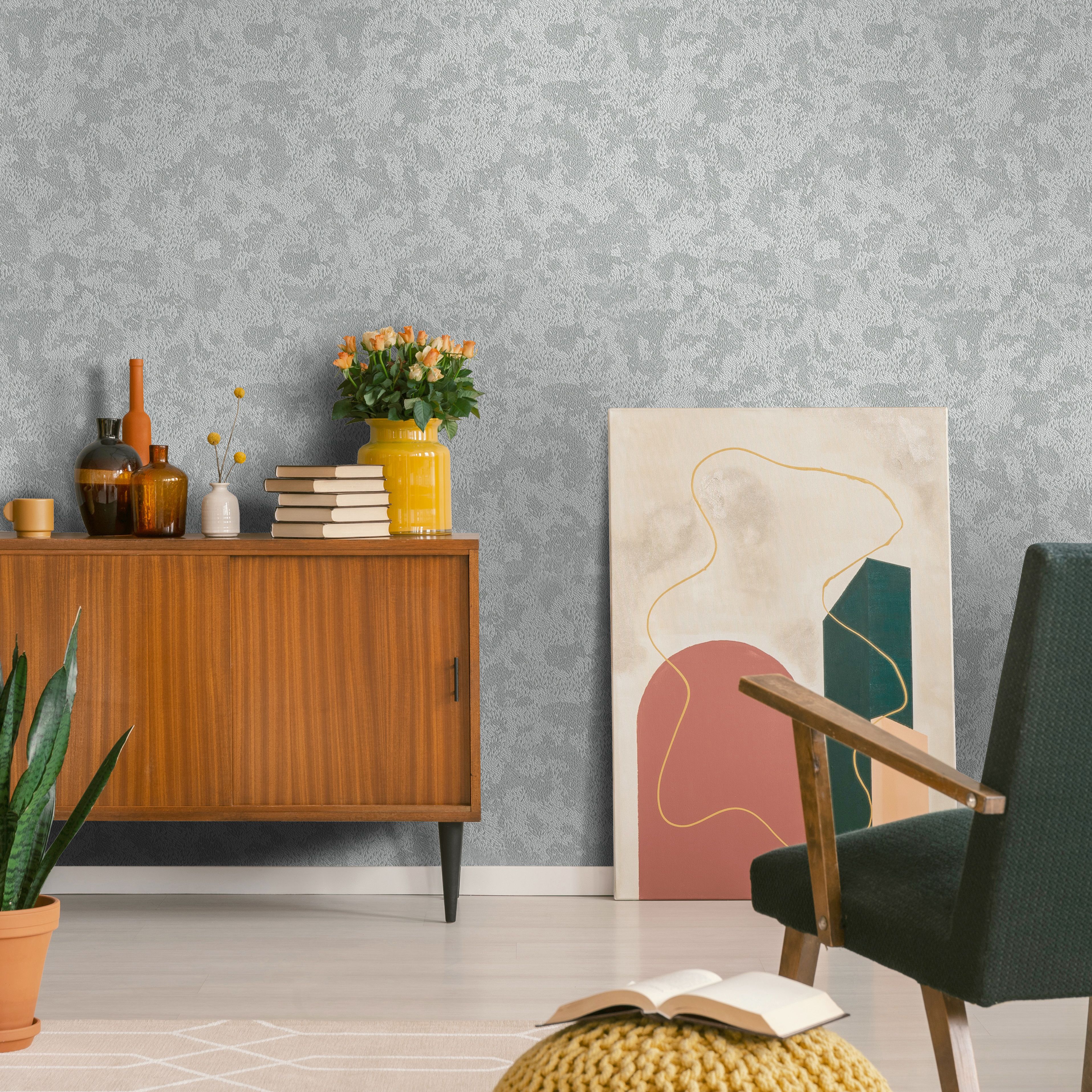 Holden Décor Silver effect Sequin Smooth Wallpaper Sample