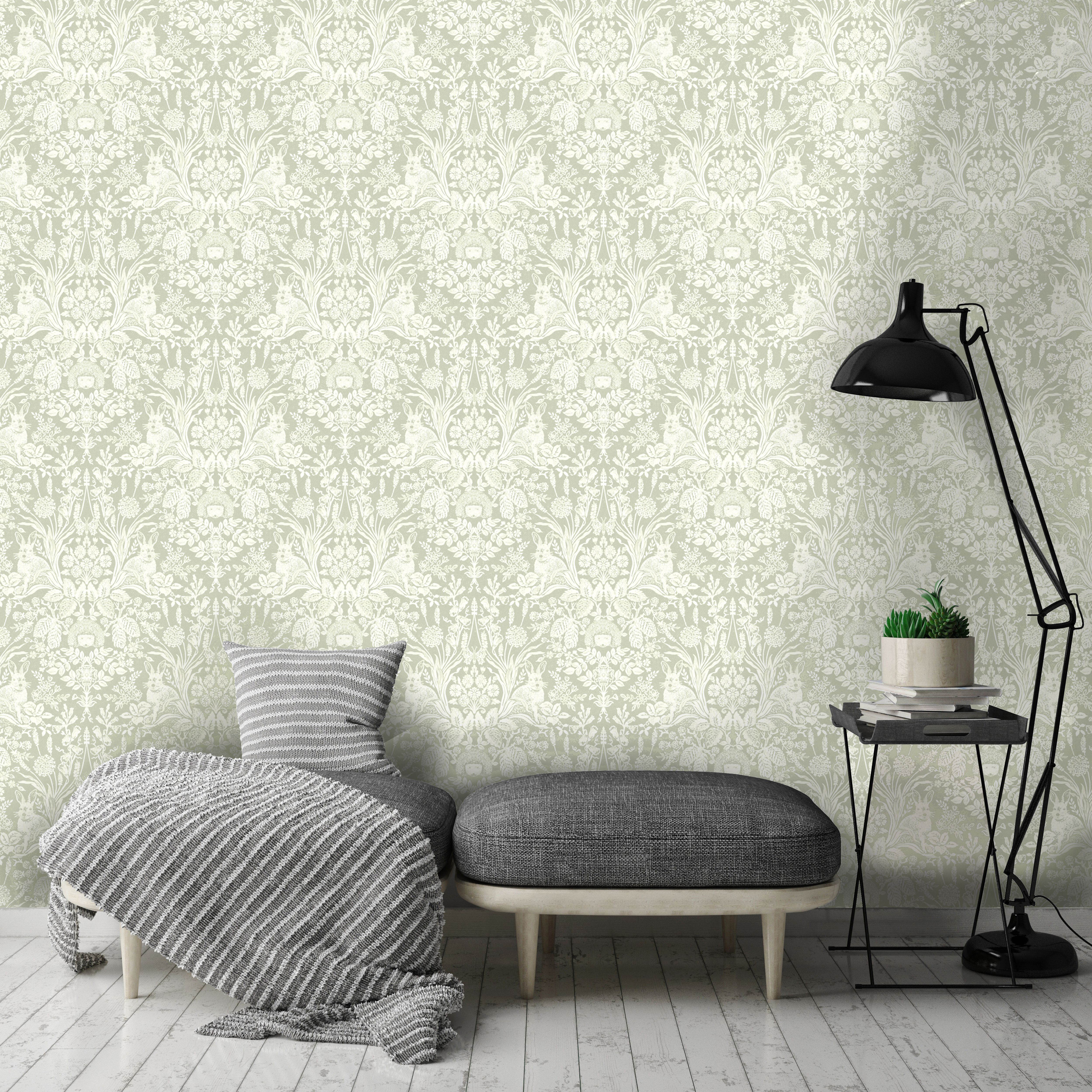 Holden Décor Statement Hadley Green Conversational Smooth Wallpaper Sample